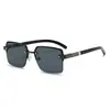 Nuevas Gafas de Sol Poligonales de Moda con Montura Semi-Rimless para Hombre, Gafas de Sol Personalizadas de Alta Gama, Gafas de Sol para Protección Solar al Aire Libre