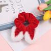 Ano Novo Tecido Vermelho Laço Intestino Grosso Anel de Cabelo Crianças Natal Vestido-up Cabelo Corda Cabelo Ponda Headwear