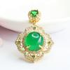 Colgante Personalizado de Calcedonia Verde Collar de Pétalos de Ágata Verde Imperial para Mujer Venta al por Mayor de Fábrica Dropshipping S3080205