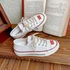 2022 Zapatos Blancos de Mujer Verano Diseño Nicho Transpirables Combinan con Todo Casual Universitario Zapatos de Skate Estudiante Plataforma Zapatos de Lona