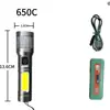 Linterna de largo alcance con láser blanco transfronterizo, cuerpo de aleación de aluminio, duración de batería ultra larga, adecuada para uso doméstico como respaldo durante apagones, linterna de alto brillo