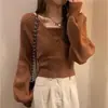 Camisa básica elegante de corte entallado para mujer, suéter falso de dos piezas, camisa de punto, otoño 2024