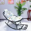 Mecedora de Exterior, Sillón Reclinable, Silla de Jardín Perezosa, Silla de Mimbre para Balcón, Silla Arcoíris de Mimbre para Siesta, Silla de Ocio para Sala de Estar del Hogar