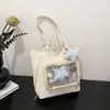 Mochila Versátil Simple de Gran Capacidad Estilo Universitario para Mujer Bolso de Hombro Transparente Bolso Cruzado Bolso para el Dolor Mochila de Doble Uso