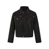 Yishengyi Chaqueta Casual de Solapa Estilo Retro Americano Nicho Alta Gama Unisex para Viajar Corte Boxy Chaqueta Corta
