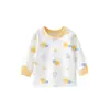 Camiseta de Manga Larga para Bebé Ropa de Primavera y Otoño Ropa Interior Infantil Algodón Puro Capa Base para Bebé Pijama de Niña Body de una Pieza para Niño