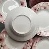 Linyi Cerámica Romántico Francés Rosa Flor de Durazno con Borde Plato Hondo 6/7/ 8pulgadas Plato Plato Uso Doméstico Comercio Exterior Mayorista