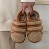 Zapatos Peludos con Cintas Mágicas de Bloques de Color para Niños para Otoño e Invierno, Estilo Trendy Padre-Hijo, Zapatos Peludos Ligeros y Cálidos para Niños y Niñas