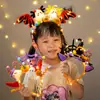 Faixa de cabelo de Halloween, lanterna de abóbora, bastão retorcido, kit de material DIY para crianças, adereços de festa, chapéu engraçado que brilha, acessórios de fantasia