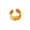 Anillo de Acero Inoxidable de Moda Transfronteriza Que No Se Desvanece para Mujeres 18K Nicho de Gama Alta Lujo Accesible Estilo Ins Anillo de Acero de Titanio