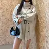 Gabardina de otoño abotonada de alta gama para mujer de Dongdaemun, Corea