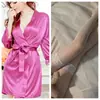 Lencería Sexy para Mujer, Atractiva y Seductora, Bata Transparente con Ribete de Encaje Talla Plus, Bata con Lazos, Venta al por Mayor y Dropshipping