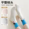 Calcetines de media caña para mujer para primavera y otoño, algodón puro, resistentes al olor, sin costuras, adecuados para estudiantes de secundaria, lindos cachorros de dibujos animados