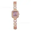 Reloj Pulsera Cuadrado con Incrustaciones de Diamante para Mujer, Modelo Popular Transfronterizo, Reloj de Cuarzo Moderno y Versátil, Reloj de Pulsera para Mujer Estilo Pulsera al por Mayor