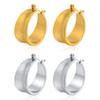Aretes geométricos de acero inoxidable oro Personalidad de mujer simple accesorios de joyería de comercio exterior al por mayor EH-337
