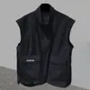 Roupa de Trabalho Gola Alta Sem Mangas Casual Versátil Colete Externo Primavera Outono Masculino Estilo Coreano Tendência