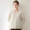 Suéter básico de punto cepillado con cuello en V holgado, 100% cachemir con hilo Consinee, nueva colección otoño/invierno