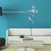 Venta al por mayor de fábrica espejo acrílico 3D estéreo círculo digital sala de estar decorativo pegatinas de pared de espejo reloj