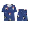 Pijama da Minnie Feminino Verão Manga Curta Shorts Versão Coreana Desenho Animado Fofo Estudante Roupa de Casa Conjunto Tamanho Único Serve em Todos Pequeno Verão