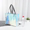 Bolsas no tejidas personalizadas con láser para tiendas de marcas de moda, bolsas de compra tipo tote, admite impresión de logotipo y personalización de múltiples tamaños