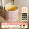 Tina de Baño Portátil Modelo Nuevo con Respaldo, Tina de Baño Redonda Plegable para Adultos Espesa de Temperatura Constante, Aislamiento de Sauna