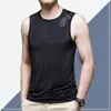 Chaleco de Seda de Hielo de Secado Rápido para Hombre Verano Delgado Ropa Exterior Fitness Deportes de Vallas Chaleco Deportivo Camiseta sin Mangas Elástica Holgada