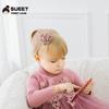 2022 Acessórios de Cabelo de Tecido Anel de Cabelo Comércio Exterior Elástico Nylon Borracha Tendão Corda de Cabelo Rede Renda Flor de Cabeça Infantil Rosa