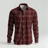 Camisa de Hombre a Cuadros y Rayas Primavera Un Botón Diseño de Solapa 2025 Ligera Corte Holgado Moda