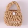 Bolsa de Lana para Auriculares de Dibujos Animados Mini Billetera de Punto Bolsa Tejida a Mano Bolsa de Crochet Terminada Bolsa de Almacenamiento