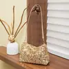 Bolso Baguette Francés Estilo Coreano Simple Popular Nicho Lentejuela Moda Simple Bolso de Hombro o Axila 2025 Nueva Tendencia