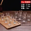 Juego de Vasos Pequeños de Vidrio Grueso para Baijiu Casero Vaso de un Solo Tiro para Whiskey Licor Decantador Vaso Bala Copa de Vino Pequeña