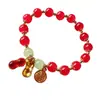 Pulsera para Mujer Good Things Cacahuete Pulsera para Mujer Ágata Imitación Pulsera Hecha a Mano con Cuentas Pulsera Elástica Estilo Chino Nuevo Pulsera