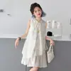 Vestido Chinês de Verão para Meninas Novo Modelo 2026 Vestido Hanfu Infantil para Crianças Maiores Roupa de Verão Novo Vestido Qipao Estilo Chinês