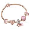 Reclutar pulsera de cristal de transferencia de flor de durazno para mujer diseño nicho ins colgante Panjia regalo para amigas joyería al por mayor