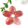 Suministrado Directamente del Fabricante, Venta Caliente Transfronteriza Cabujón Sintético Color Rojo Sandía Forma Ovalada Piedra Suelta Producto Semi-Terminado Joyería DIY