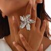 Anillo Abierto de Flor Estéreo de Cinco Pétalos Personalizado Transfronterizo Europeo y Americano Exagerado Estilo Ins Metal Anillo Enrollado
