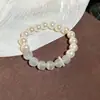 Pulseira de Pedra Olho de Gato Estilo Chinês com Contas, Pulseira de Luxo Leve de Nicho de Alta Qualidade, Pulseira Retrô, Joia de Mão Personalizada com Senso de Design