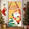 2026 Nova Cortina de Porta Banner de Natal Decoração de Fundo para Fotos ao Ar Livre com Papai Noel e Filhote