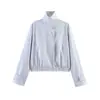 E-commerce Transfronteiriço Estilo Europeu e Americano Roupas Femininas ZA AliExpress Venda Quente Moda Casual Gola Alta Bainha Jaqueta Bomber Peça Externa