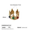 Anillo Taina de Acero Inoxidable Europeo y Americano Lujo Accesible Gama Alta Incrustaciones de Piedra Natural Colorida Anillo de Acero de Titanio Joyería de Nicho Femenina