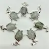 Venta Caliente Transfronteriza Joyería Europea y Americana Accesorios para Collares Cristal Natural Ágata Piedra Preciosa Colgante de Pingüino Aleación Accesorios Ecológicos