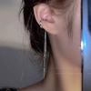 Clip para orejas con borlas largas de estilo coreano para mujer, estilo frío, moderno y sencillo, accesorio para orejas de alta calidad que combina con todo.