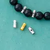Plata de Ley S925 Hecho a Mano Chapado en Oro Vintage Cuentas Espaciadoras de Cruz para Pulsera de Cuerda Trenzada DIY Accesorios de Plata Cuentas