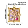 Pingente Série de Flores Transfronteiriça Europeia e Americana Tulipa Colorida com Gotejamento de Óleo Acessórios para Joias DIY Acessórios de Aço Inoxidável
