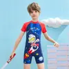 Liquidação Traje de Banho Clássico Ultraman Infantil para Meninos, Novo Estilo para Crianças Maiores, Maiô Boxer Peça Única para Férias na Praia Atacado