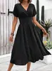 Verão Novo Europeu e Americano Transfronteiriço Moda Feminina Shin Site Independente da Amazon Vestido Elegante da Moda com Pompons