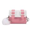 Outono e inverno Nova bolsa Cambridge fofa de cor contrastante bola de pelo bolsa fofa de menina princesa bolsa transversal de comércio exterior infantil