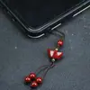 Cadena para teléfono móvil de cinabrio, arena de cristal, llavero con bronceado, corazón, sutra, colgante para bolso, llavero, colgante de la verdad de seis palabras, venta al por mayor