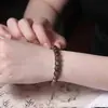 Pulsera de Madera de Agarwood Natural con Nudos Naturales para Mujer, Material Auténtico Viejo para Hombre, Cuentas de Oración Budistas, Pulsera para Ayudar a Dormir