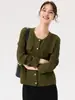 Chaqueta Corta para Mujer, Estilo Pequeño Fragante, Nuevo Estilo Otoño e Invierno, Chaqueta Corta Francesa, Cuello Redondo Versátil, Aspecto Adelgazante, Top de Manga Larga